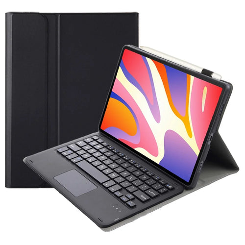 AH17-A For Huawei MatePad 11.5 Leather Tablet Case + Detachable Bluetooth-compatible Keyboard with Touchpad - Black - 1