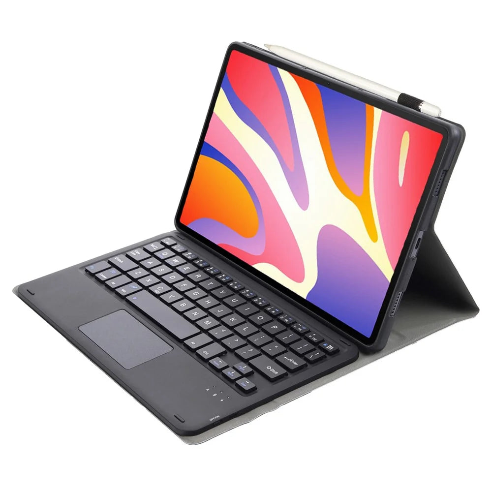 AH17-A For Huawei MatePad 11.5 Leather Tablet Case + Detachable Bluetooth-compatible Keyboard with Touchpad - Black - 3