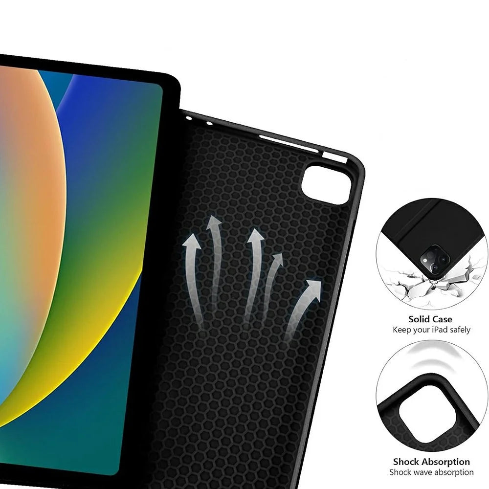 RGB-1011D For iPad Pro 11 (2024) M4 Leather Tablet Stand Cover + Three-Color Backlit Bluetooth-compatible Keyboard - Midnight Green - 3