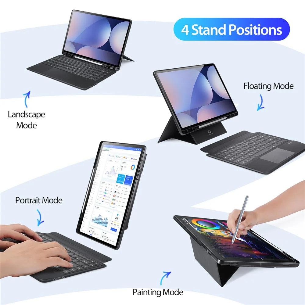 DUX DUCIS For Samsung Galaxy Tab S10 Ultra / S9 Ultra / S8 Ultra Leather Tablet Case with Magnetic Detachable Keyboard - 7