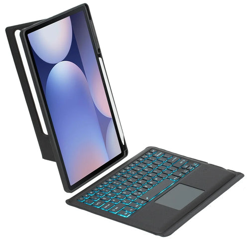 T810B-AS Keyboard Case for Galaxy Tab S10+ X820 / S9 FE+ X610 / X616 / S9+ X810 / X816B / X818U Leather Cover + Backlit Touchpad Bluetooth-compatible Keyboard - 1