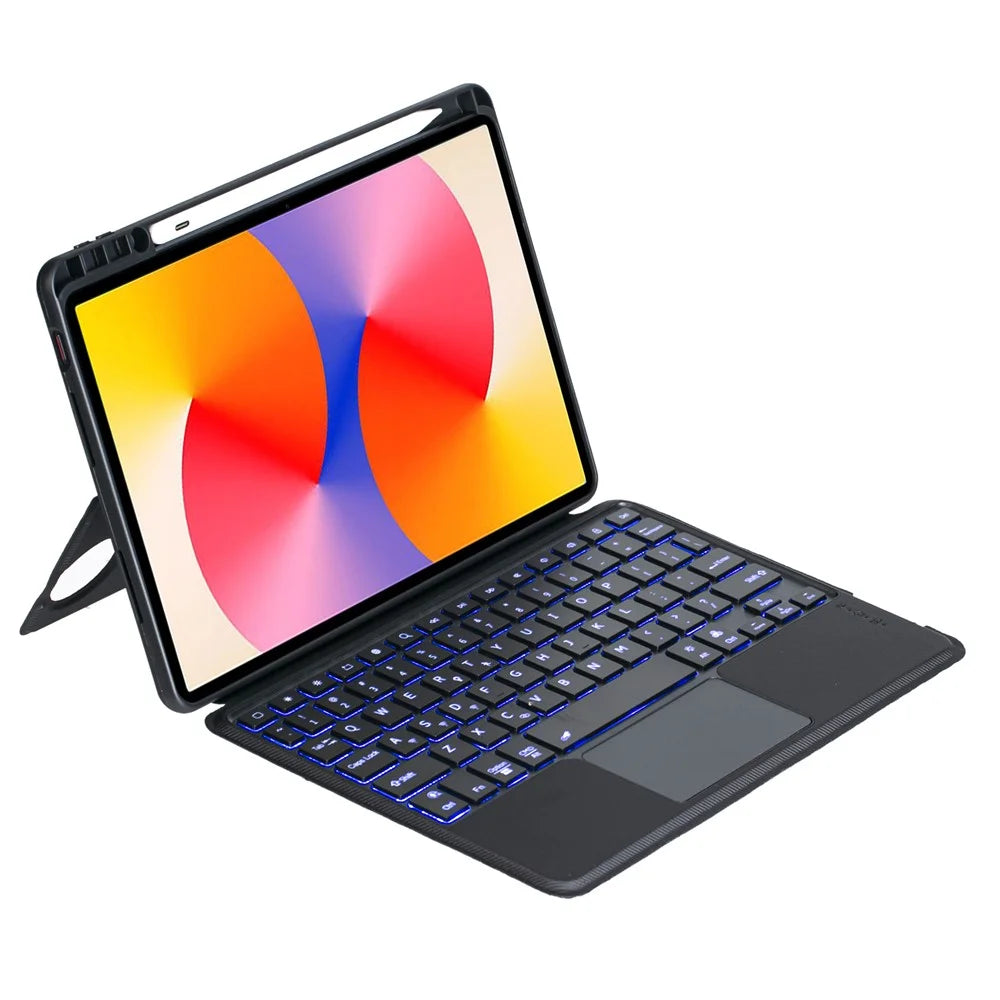 TH21-AS For Huawei MatePad SE 11 Leather Stand Cover + Backlit Touchpad Bluetooth-compatible Keyboard - 3