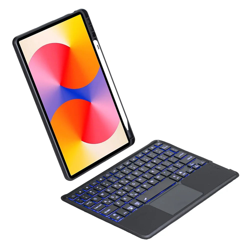 TH21-AS For Huawei MatePad SE 11 Leather Stand Cover + Backlit Touchpad Bluetooth-compatible Keyboard - 4