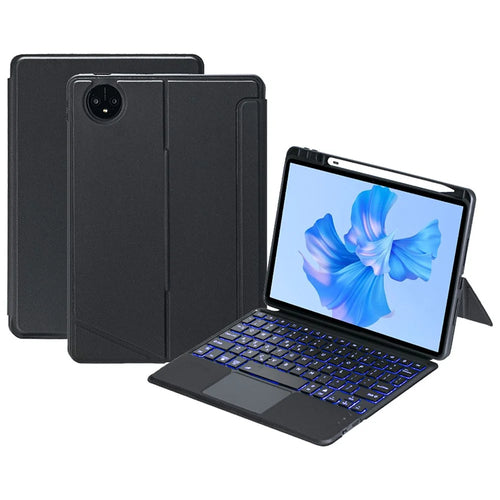 TH12-AS For Huawei MatePad Pro 11 (2024) / (2022) Leather Stand Cover + Backlit Touchpad Bluetooth-compatible Keyboard - 1