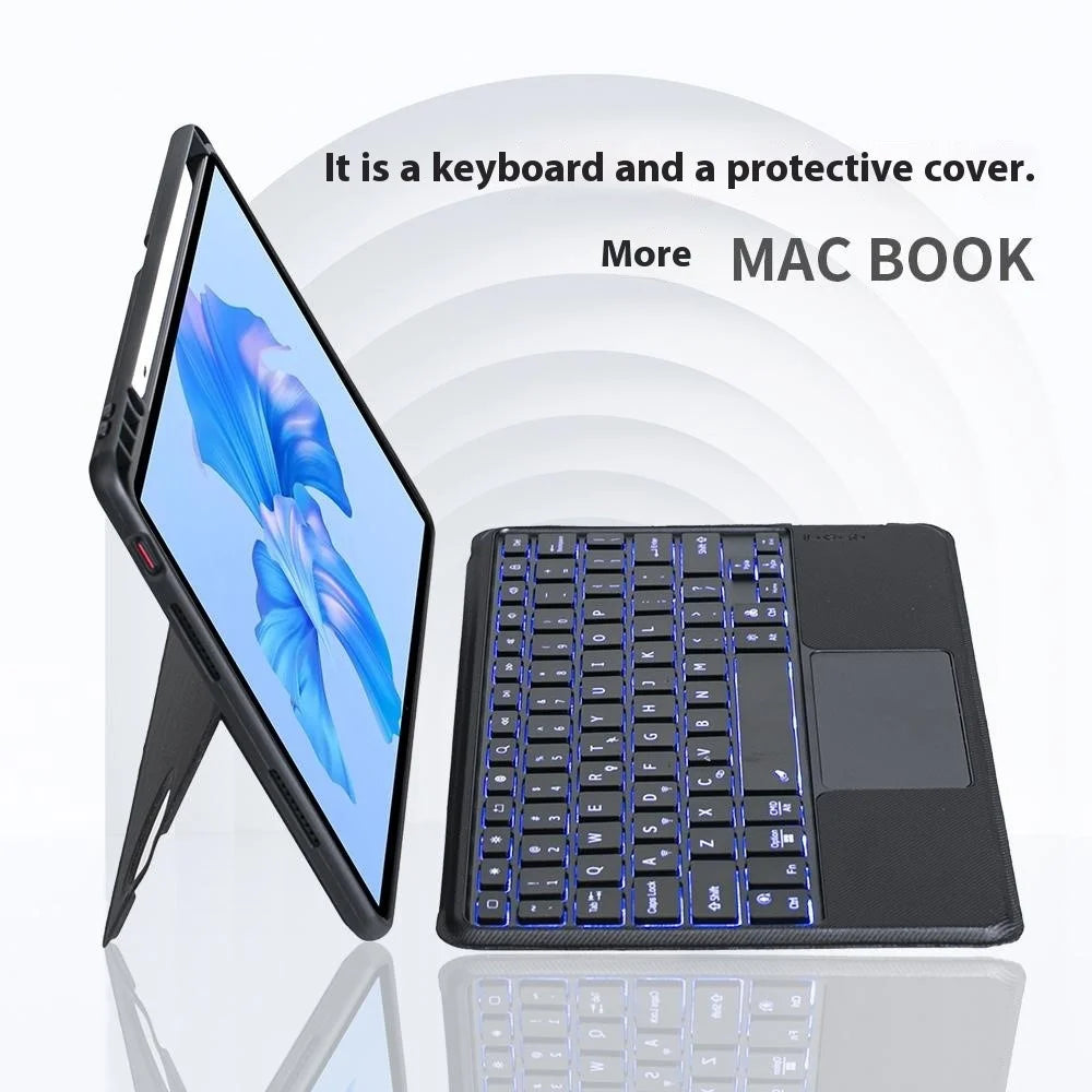 TH12-AS For Huawei MatePad Pro 11 (2024) / (2022) Leather Stand Cover + Backlit Touchpad Bluetooth-compatible Keyboard - 2