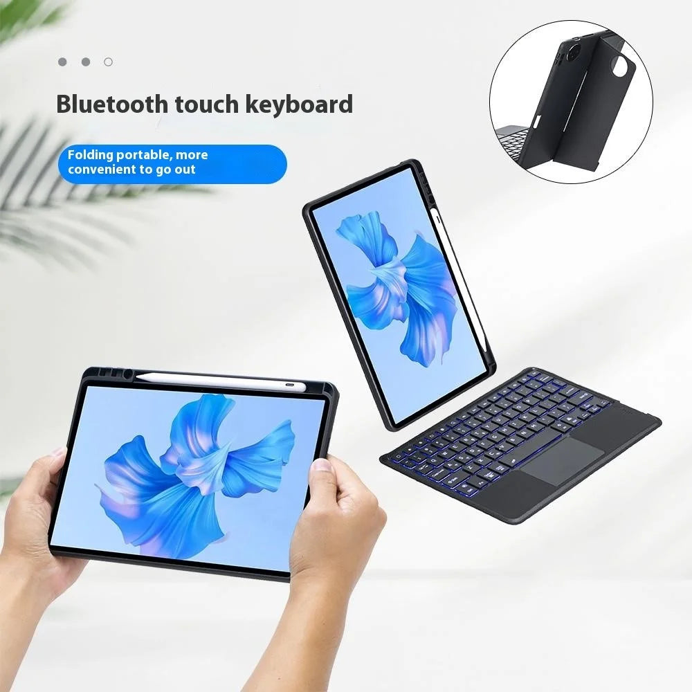 TH12-AS For Huawei MatePad Pro 11 (2024) / (2022) Leather Stand Cover + Backlit Touchpad Bluetooth-compatible Keyboard - 4