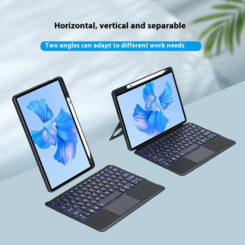 TH12-AS For Huawei MatePad Pro 11 (2024) / (2022) Leather Stand Cover + Backlit Touchpad Bluetooth-compatible Keyboard - 5