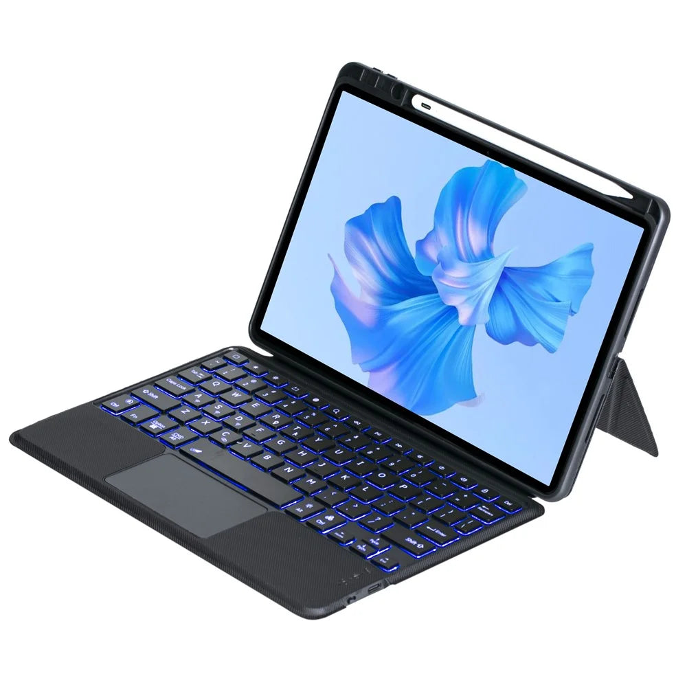 TH12-AS For Huawei MatePad Pro 11 (2024) / (2022) Leather Stand Cover + Backlit Touchpad Bluetooth-compatible Keyboard - 6