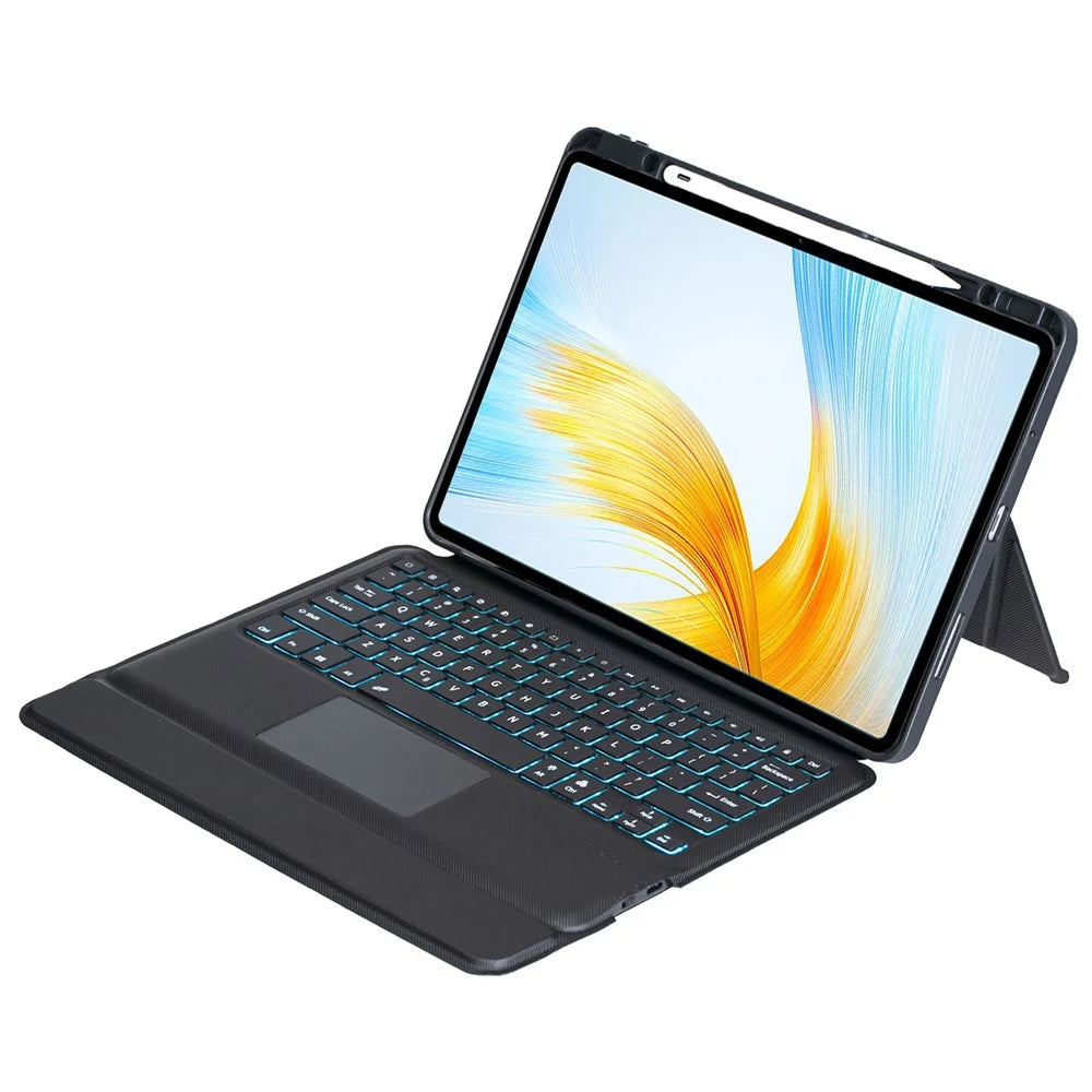 TH16-AS For Honor MagicPad 13 Leather Stand Cover + Backlit Touchpad Bluetooth-compatible Keyboard - 1