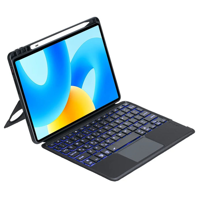 TH17-AS For Huawei Qingyun C5 (2nd Gen) / Matepad Air 11.5 inch (2023) / MatePad 11.5 Leather Stand Cover + Backlit Touchpad Bluetooth-compatible Keyboard - 3