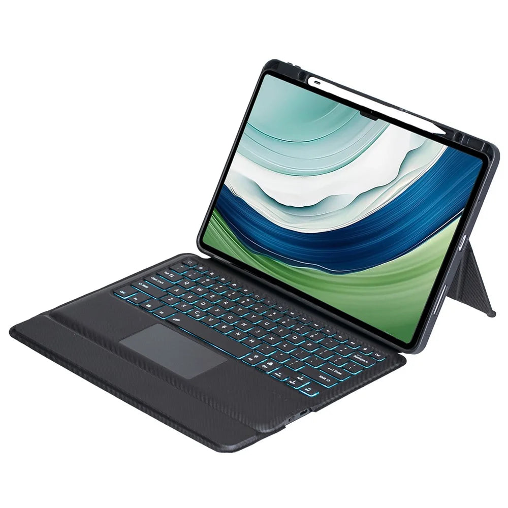 TH18-AS For Huawei MatePad Pro 13.2 Leather Stand Cover + Backlit Touchpad Bluetooth-compatible Keyboard - 1