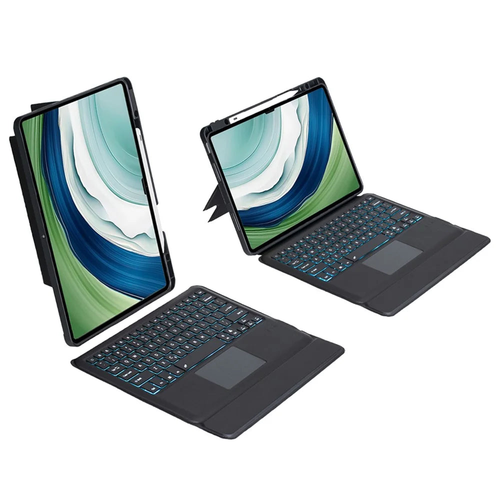 TH18-AS For Huawei MatePad Pro 13.2 Leather Stand Cover + Backlit Touchpad Bluetooth-compatible Keyboard - 6