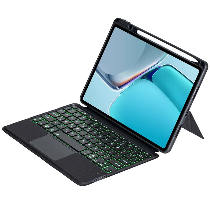 THW11-AS For Huawei MatePad 11 (2021) Leather Stand Cover + Backlit Touchpad Bluetooth-compatible Keyboard - 2