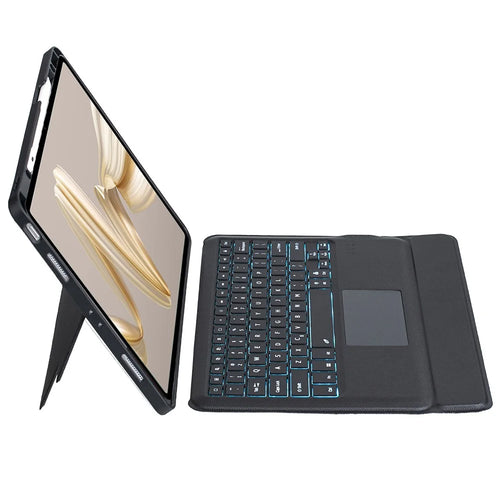 TH24-AS For Huawei MatePad Pro 12.2 (2024) Leather Stand Cover + Backlit Touchpad Bluetooth-compatible Keyboard - 1