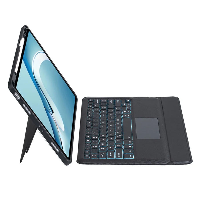 TH126-AS For Huawei MatePad Pro 12.6 (2024) / (2021) Leather Stand Cover + Backlit Touchpad Bluetooth-compatible Keyboard - 1
