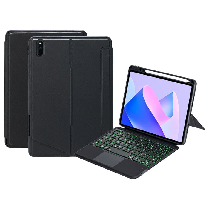 THW13-AS For Huawei MatePad 11 (2023) Leather Stand Cover + Backlit Touchpad Bluetooth-compatible Keyboard - 1