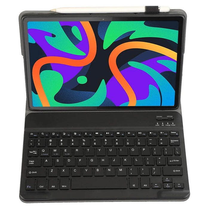 AM25 For Lenovo Xiaoxin Pad 11 2024 Leather+TPU Tablet Cover with Bluetooth-compatible Keyboard - Black - 2