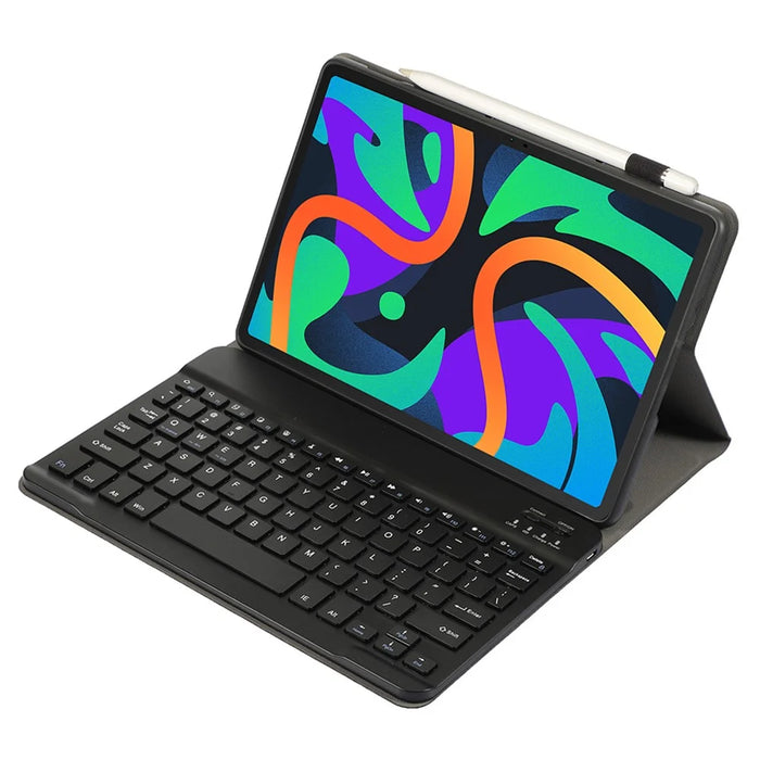 AM25 For Lenovo Xiaoxin Pad 11 2024 Leather+TPU Tablet Cover with Bluetooth-compatible Keyboard - Black - 3