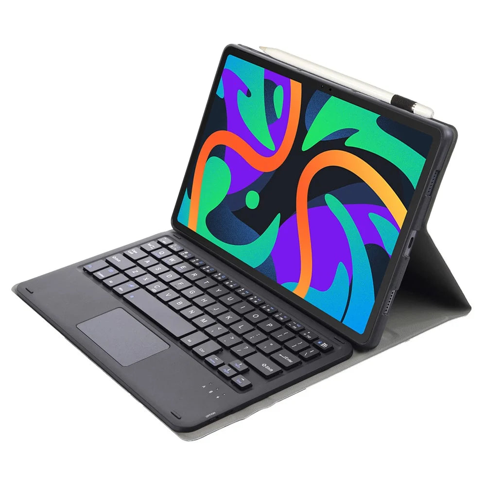 AM25-A For Lenovo Xiaoxin Pad 11 2024 Leather Tablet Cover with Touchpad Bluetooth-compatible Keyboard - Black - 2