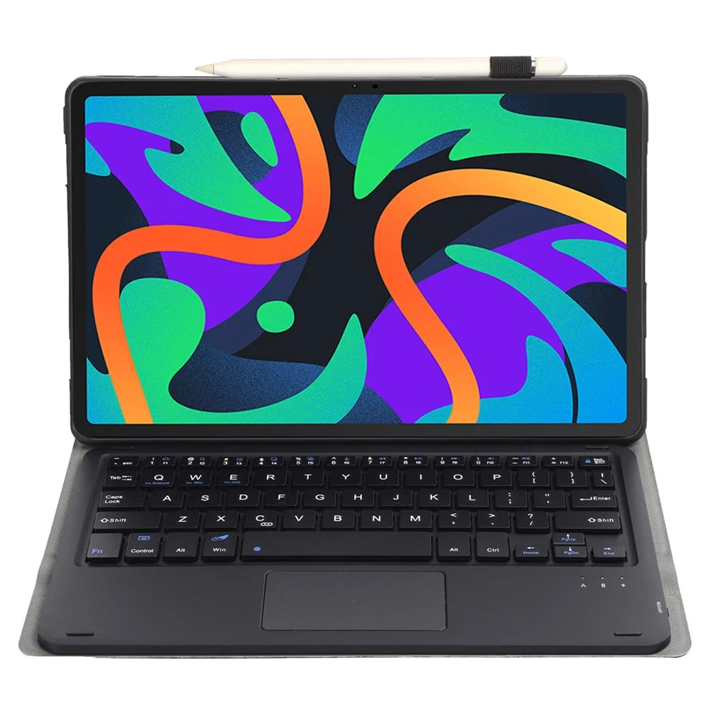 AM25-A For Lenovo Xiaoxin Pad 11 2024 Leather Tablet Cover with Touchpad Bluetooth-compatible Keyboard - Black - 3
