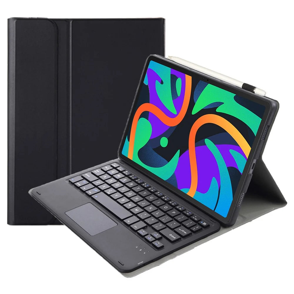 AM25-A For Lenovo Xiaoxin Pad 11 2024 Leather Tablet Cover with Touchpad Bluetooth-compatible Keyboard - Black - 4