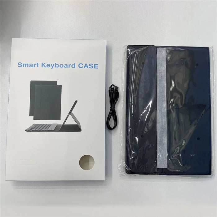 AM25-AS For Lenovo Xiaoxin Pad 11 2024 Leather Tablet Cover with Backlit Bluetooth-compatible Keyboard - Black - 5
