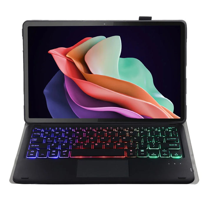 AH13-AS For Huawei MatePad SE 10.4-inch Leather Tablet Cover with Backlit Bluetooth-compatible Keyboard - Black - 2