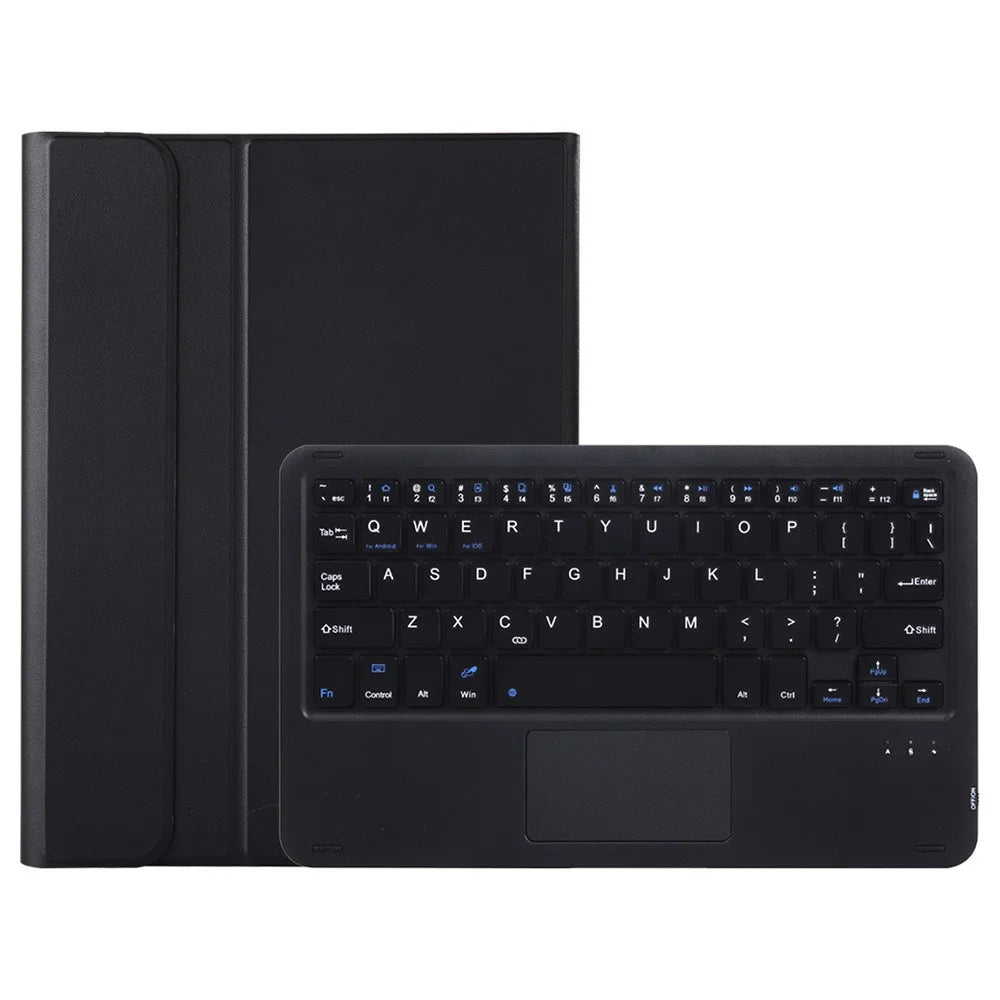AH20-A For Huawei MatePad 11.5 S (2024) Leather+TPU Tablet Cover Bluetooth-compatible Keyboard Case with Touchpad - Black - 1