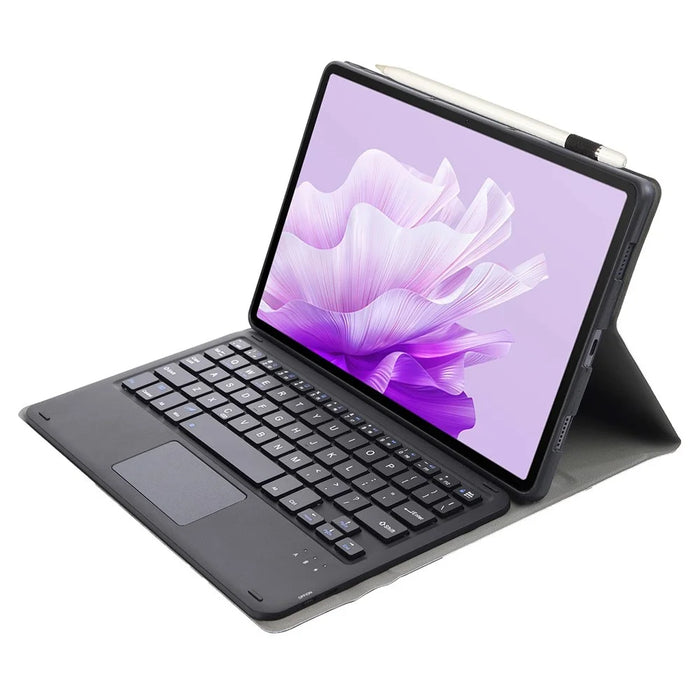 AH20-A For Huawei MatePad 11.5 S (2024) Leather+TPU Tablet Cover Bluetooth-compatible Keyboard Case with Touchpad - Black - 3