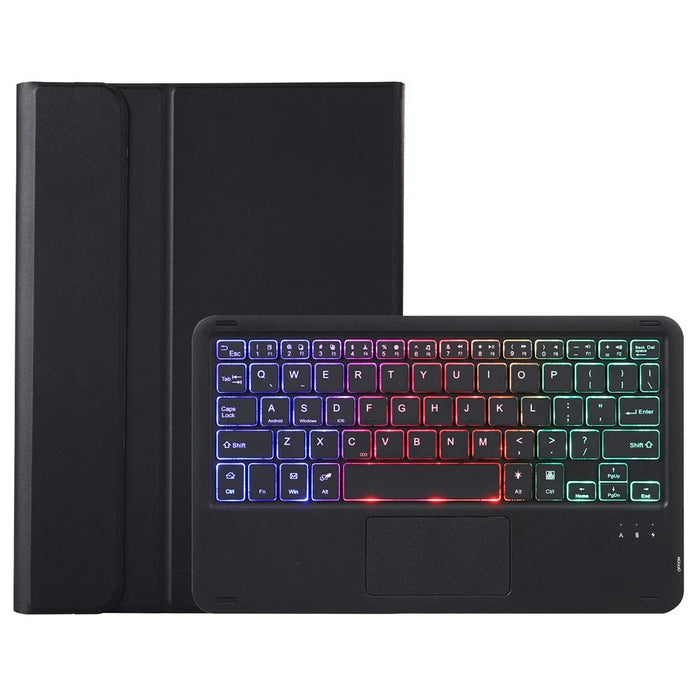 AH25-AS For Honor Pad X9 / X8a Backlit Design Leather+TPU Tablet Cover Bluetooth-compatible Keyboard Case with Touchpad - Black - 1