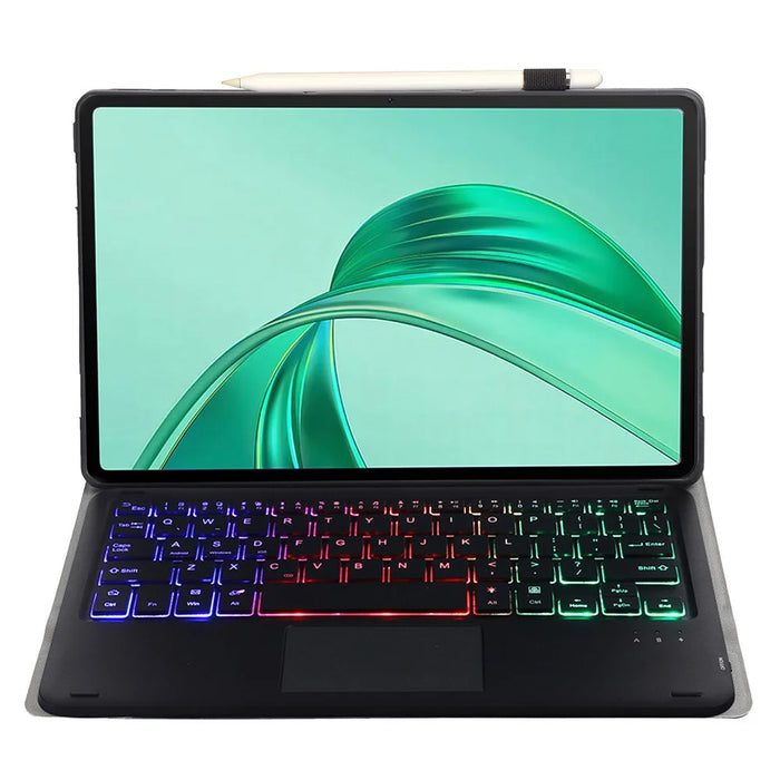 AH25-AS For Honor Pad X9 / X8a Backlit Design Leather+TPU Tablet Cover Bluetooth-compatible Keyboard Case with Touchpad - Black - 2