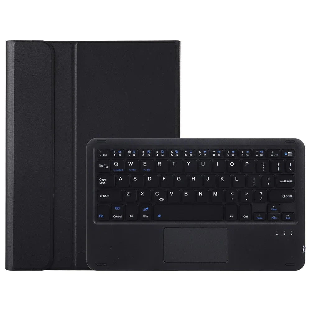 AH21-A For Huawei MatePad SE 11 Leather+TPU Tablet Cover with Touchpad Bluetooth-compatible Keyboard - Black - 1