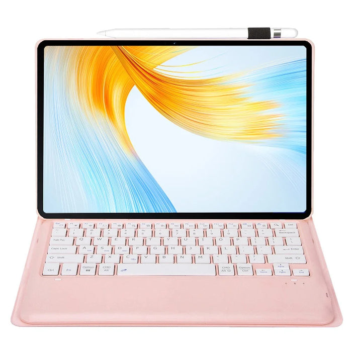 AH23 For Huawei MatePad Air (2024) Leather+TPU Tablet Cover with Bluetooth-compatible Keyboard - Pink - 2