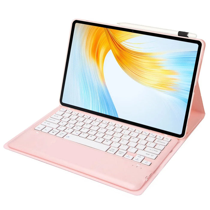AH23 For Huawei MatePad Air (2024) Leather+TPU Tablet Cover with Bluetooth-compatible Keyboard - Pink - 3