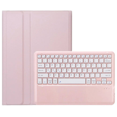 AH24 For Huawei MatePad Pro 12.2 (2024) Leather+TPU Tablet Cover with Bluetooth-compatible Keyboard - Pink - 1
