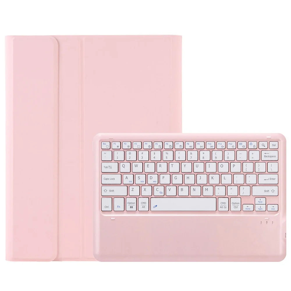 AH18 For Huawei MatePad Pro 13.2 Ultra-Thin Leather Tablet Stand Cover + Bluetooth-Compatible Keyboard - Pink - 1