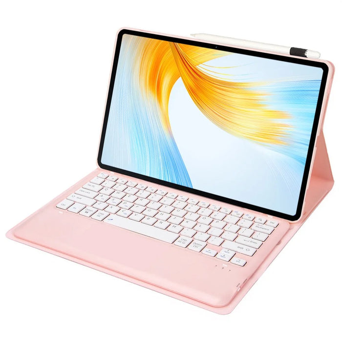 AH18 For Huawei MatePad Pro 13.2 Ultra-Thin Leather Tablet Stand Cover + Bluetooth-Compatible Keyboard - Pink - 3