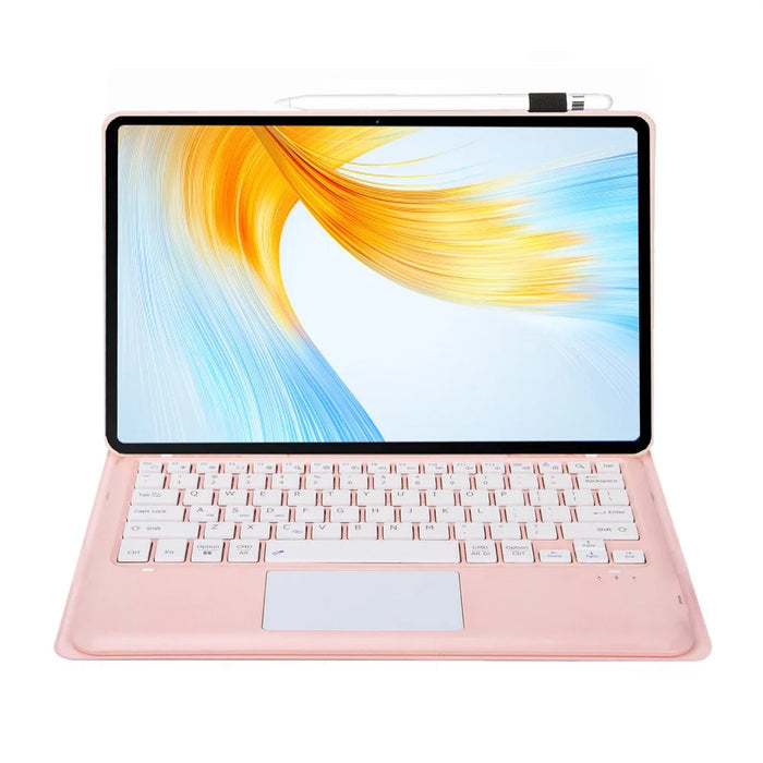 AH18-A For Huawei MatePad Pro 13.2 Leather Tablet Cover with Touchpad Bluetooth-compatible Keyboard - Pink - 2
