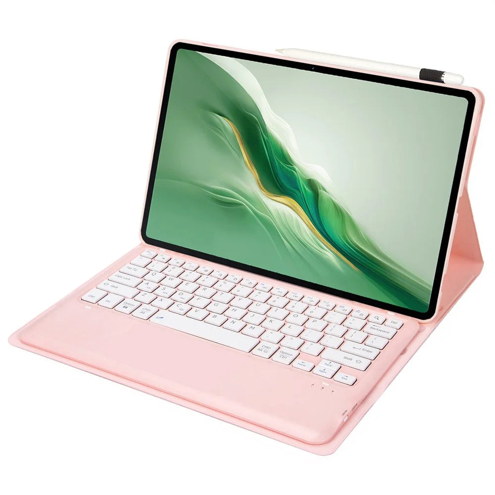 AH22 For Honor MagicPad 2 12.3 Ultra-Thin Leather Tablet Stand Cover + Bluetooth-compatible Keyboard - Pink - 3