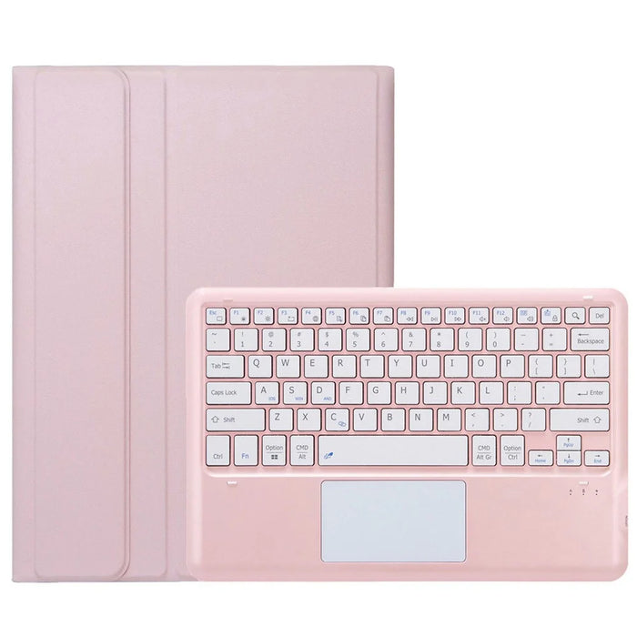 AH22-A For Honor MagicPad 2 12.3 Ultra-Thin Leather Tablet Cover + Bluetooth-compatible Keyboard with Touchpad - Pink - 1