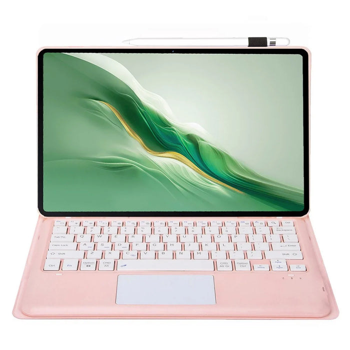AH22-A For Honor MagicPad 2 12.3 Ultra-Thin Leather Tablet Cover + Bluetooth-compatible Keyboard with Touchpad - Pink - 2