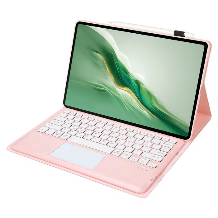 AH22-A For Honor MagicPad 2 12.3 Ultra-Thin Leather Tablet Cover + Bluetooth-compatible Keyboard with Touchpad - Pink - 3