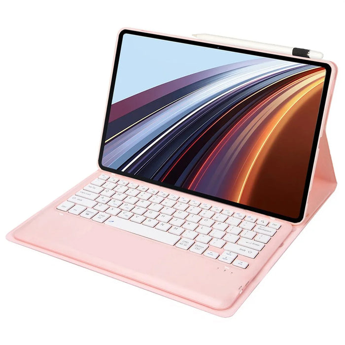 AH26 For Honor Pad GT Pro Ultra-Thin Leather Tablet Stand Cover + Bluetooth-compatible Keyboard - Pink - 3
