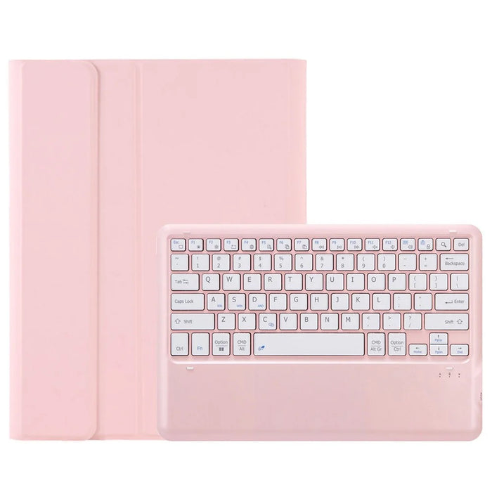 AH19 For Honor Pad 9 HEY2-W09 Ultra-Thin Leather Tablet Stand Cover + Bluetooth-compatible Keyboard - Pink - 1