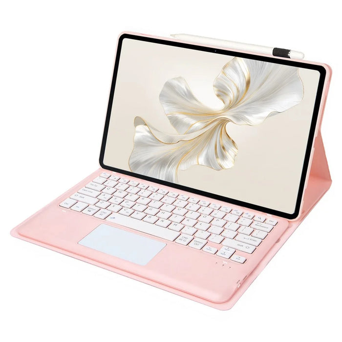 AH19-A For Honor Pad 9 HEY2-W09 Ultra-Thin Leather Tablet Cover + Bluetooth-compatible Keyboard with Touchpad - Pink - 3