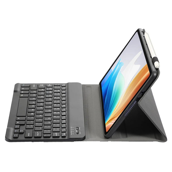OP14 Keyboard for Oppo Pad Neo / Pad Air 2 / OnePlus Pad Go Leather Tablet Case with Bluetooth-compatible Keyboard - Black - 4