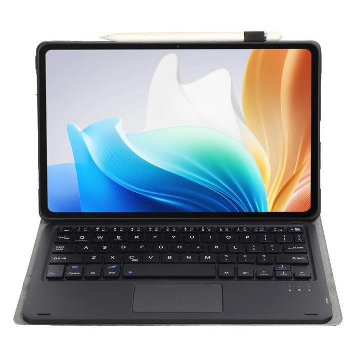 OP14-A Touchpad Keyboard for Oppo Pad Neo / Pad Air 2 / OnePlus Pad Go Leather Tablet Case with Bluetooth-compatible Keyboard - Black - 2
