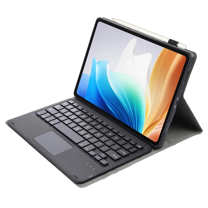 OP14-A Touchpad Keyboard for Oppo Pad Neo / Pad Air 2 / OnePlus Pad Go Leather Tablet Case with Bluetooth-compatible Keyboard - Black - 3