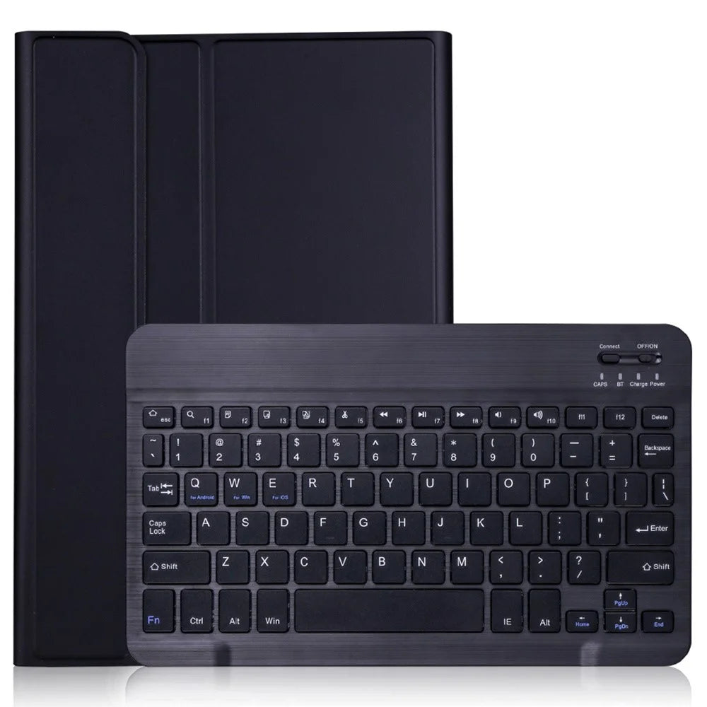 AV11 For vivo Pad Case Leather+TPU Tablet Cover with Magnetic Bluetooth-compatible Keyboard - Black - 1