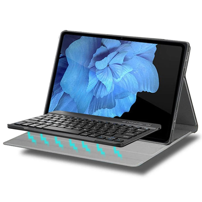 AV11 For vivo Pad Case Leather+TPU Tablet Cover with Magnetic Bluetooth-compatible Keyboard - Black - 4